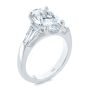  Platinum Platinum Oval Diamond Engagement Ring With Tapered Baguette Accents - Three-Quarter View -  107618 - Thumbnail