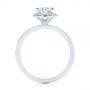 18k White Gold Oval Diamond Halo Engagement Ring - Front View -  105128 - Thumbnail