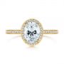 14k Yellow Gold 14k Yellow Gold Oval Diamond Halo Engagement Ring - Top View -  105128 - Thumbnail
