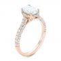 18k Rose Gold 18k Rose Gold Oval Diamond Halo And Pave Engagement Ring - Three-Quarter View -  102556 - Thumbnail
