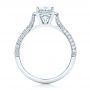 14k White Gold Oval Diamond Halo And Pave Engagement Ring - Front View -  102556 - Thumbnail