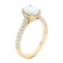 14k Yellow Gold 14k Yellow Gold Oval Diamond Halo And Pave Engagement Ring - Three-Quarter View -  102556 - Thumbnail