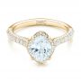 14k Yellow Gold 14k Yellow Gold Oval Diamond Halo And Pave Engagement Ring - Flat View -  102556 - Thumbnail
