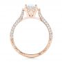 14k Rose Gold 14k Rose Gold Oval Diamond Halo And Pave Hand Engraved Engagement Ring - Front View -  102506 - Thumbnail