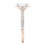 18k Rose Gold 18k Rose Gold Oval Diamond Halo And Pave Hand Engraved Engagement Ring - Side View -  102506 - Thumbnail