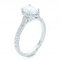  Platinum Platinum Oval Diamond Halo And Pave Hand Engraved Engagement Ring - Three-Quarter View -  102506 - Thumbnail
