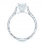 14k White Gold Oval Diamond Halo And Pave Hand Engraved Engagement Ring - Front View -  102506 - Thumbnail
