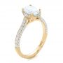18k Yellow Gold Oval Diamond Halo And Pave Hand Engraved Engagement Ring