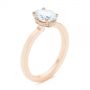 14k Rose Gold 14k Rose Gold Oval Diamond Hidden Halo Engagement Ring - Three-Quarter View -  105071 - Thumbnail