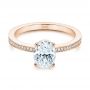 14k Rose Gold 14k Rose Gold Oval Diamond Hidden Halo Engagement Ring - Flat View -  105126 - Thumbnail