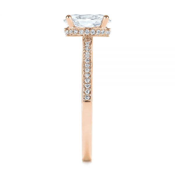 14k Rose Gold Oval Diamond Hidden Halo Engagement Ring #105126 ...