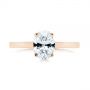 14k Rose Gold 14k Rose Gold Oval Diamond Hidden Halo Engagement Ring - Top View -  105071 - Thumbnail