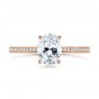 18k Rose Gold 18k Rose Gold Oval Diamond Hidden Halo Engagement Ring - Top View -  105126 - Thumbnail