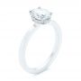 14k White Gold Oval Diamond Hidden Halo Engagement Ring - Three-Quarter View -  105071 - Thumbnail