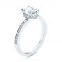 14k White Gold Oval Diamond Hidden Halo Engagement Ring - Three-Quarter View -  105126 - Thumbnail