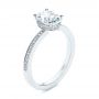 18k White Gold 18k White Gold Oval Diamond Hidden Halo Engagement Ring - Three-Quarter View -  105126 - Thumbnail