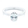 14k White Gold Oval Diamond Hidden Halo Engagement Ring - Flat View -  105071 - Thumbnail
