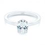 18k White Gold 18k White Gold Oval Diamond Hidden Halo Engagement Ring - Flat View -  105071 - Thumbnail