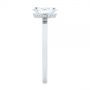 14k White Gold Oval Diamond Hidden Halo Engagement Ring - Side View -  105071 - Thumbnail