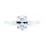 14k White Gold Oval Diamond Hidden Halo Engagement Ring - Top View -  105071 - Thumbnail