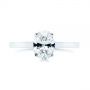 14k White Gold Oval Diamond Hidden Halo Engagement Ring - Top View -  105071 - Thumbnail