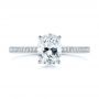 14k White Gold Oval Diamond Hidden Halo Engagement Ring - Top View -  105126 - Thumbnail
