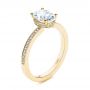 14k Yellow Gold 14k Yellow Gold Oval Diamond Hidden Halo Engagement Ring - Three-Quarter View -  105126 - Thumbnail