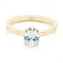 14k Yellow Gold 14k Yellow Gold Oval Diamond Hidden Halo Engagement Ring - Flat View -  105071 - Thumbnail