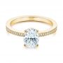 14k Yellow Gold 14k Yellow Gold Oval Diamond Hidden Halo Engagement Ring - Flat View -  105126 - Thumbnail