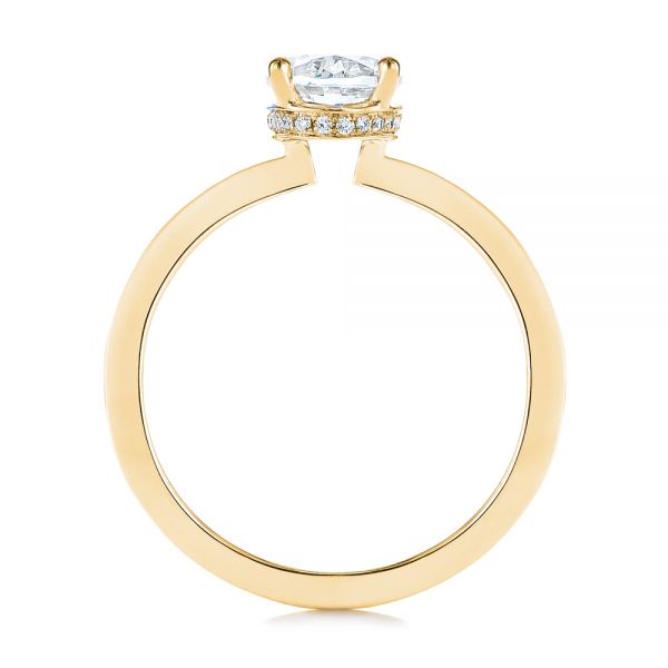 14k Yellow Gold 14k Yellow Gold Oval Diamond Hidden Halo Engagement Ring - Front View -  105126