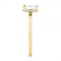 18k Yellow Gold 18k Yellow Gold Oval Diamond Hidden Halo Engagement Ring - Side View -  105071 - Thumbnail