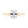 14k Yellow Gold 14k Yellow Gold Oval Diamond Hidden Halo Engagement Ring - Top View -  105071 - Thumbnail