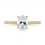 18k Yellow Gold 18k Yellow Gold Oval Diamond Hidden Halo Engagement Ring - Top View -  105126 - Thumbnail