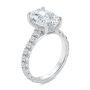 14k White Gold Oval Diamond Pave Engagement Ring - Three-Quarter View -  108329 - Thumbnail
