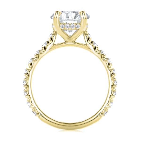 14k Yellow Gold 14k Yellow Gold Oval Diamond Pave Engagement Ring - Front View -  108329 - Thumbnail