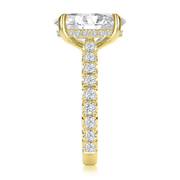 14k Yellow Gold 14k Yellow Gold Oval Diamond Pave Engagement Ring - Side View -  108329 - Thumbnail