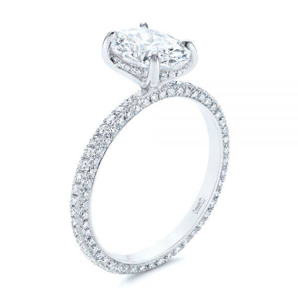 Oval Diamond And Pave Engagement Ring 105744 Seattle Bellevue Joseph Jewelry
