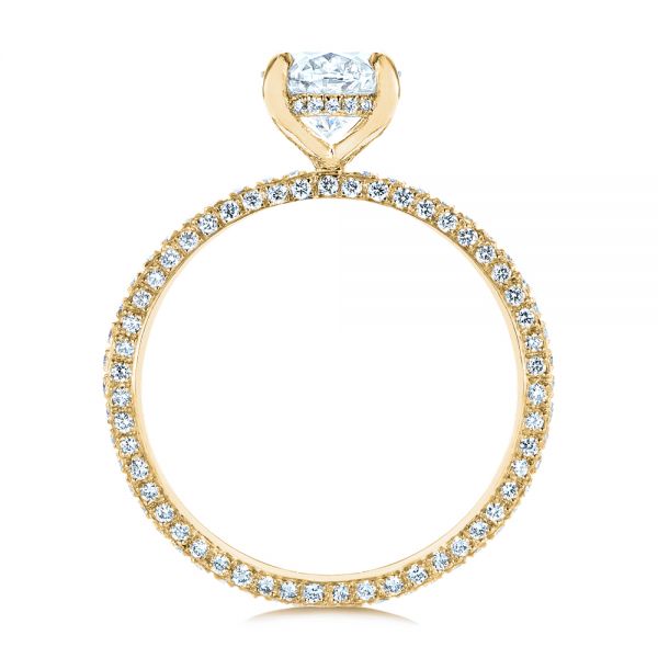 14k Yellow Gold 14k Yellow Gold Oval Diamond And Pave Engagement Ring - Front View -  105744 - Thumbnail
