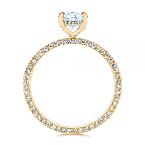 18k Yellow Gold 18k Yellow Gold Oval Diamond And Pave Engagement Ring - Front View - 105744