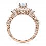 18k Rose Gold 18k Rose Gold Oval Engagement Ring Half Moon Side Stones- Vanna K - Front View -  100045 - Thumbnail