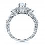 14k White Gold 14k White Gold Oval Engagement Ring Half Moon Side Stones- Vanna K - Front View -  100045 - Thumbnail