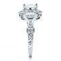  Platinum Platinum Oval Engagement Ring Half Moon Side Stones- Vanna K - Side View -  100045 - Thumbnail