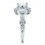 18k White Gold Oval Engagement Ring Half Moon Side Stones- Vanna K - Side View -  100045 - Thumbnail