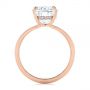 18k Rose Gold 18k Rose Gold Oval Moissanite And Diamond Engagement Ring - Front View -  105715 - Thumbnail