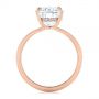 14k Rose Gold Oval Moissanite And Diamond Engagement Ring - Front View -  105715 - Thumbnail