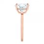 14k Rose Gold Oval Moissanite And Diamond Engagement Ring - Side View -  105715 - Thumbnail