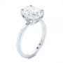  Platinum Platinum Oval Moissanite And Diamond Engagement Ring - Three-Quarter View -  105715 - Thumbnail