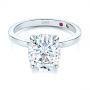  Platinum Platinum Oval Moissanite And Diamond Engagement Ring - Flat View -  105715 - Thumbnail