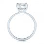 18k White Gold 18k White Gold Oval Moissanite And Diamond Engagement Ring - Front View -  105715 - Thumbnail