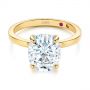 18k Yellow Gold 18k Yellow Gold Oval Moissanite And Diamond Engagement Ring - Flat View -  105715 - Thumbnail